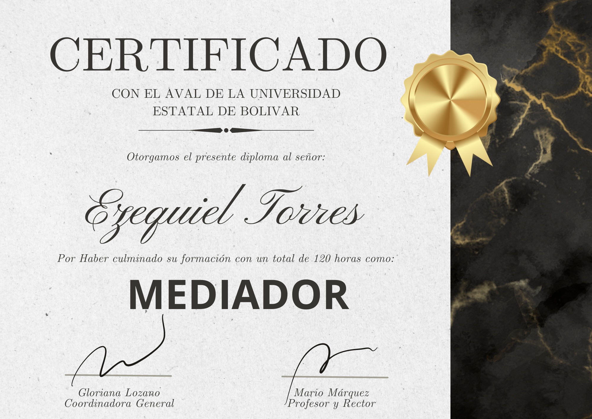 Certificado de Reconocimiento Simple Azul y Amarillo Certificado de Reconocimiento Simple Azul y Amarillo