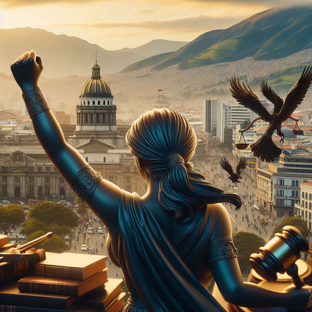 una abogada mujer representativa de la libertad en Ecuador